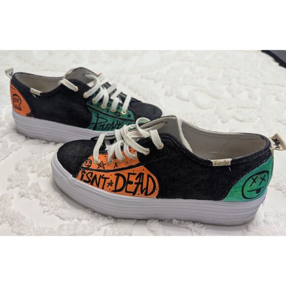 Custom Keds Triple Up Platform Sneakers Punk/Grunge Art Women’s 8 - Picture 8 of 12